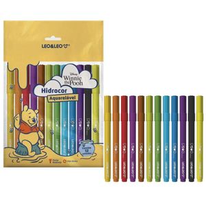 Canetinha Hidrográfica Ursinho Pooh Kit 12 Cores - Leo&leo