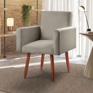Poltrona Decorativa - Cadeira Escritório Nina Linho - Shop Marfim