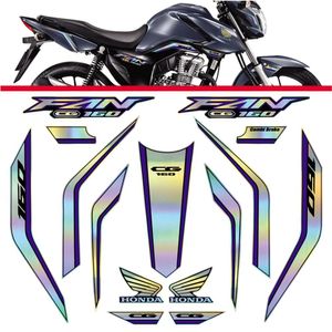 Kit Holográfico Para Moto Honda Cg Titan 160 Anos 2023 A 2024 Azul Azul