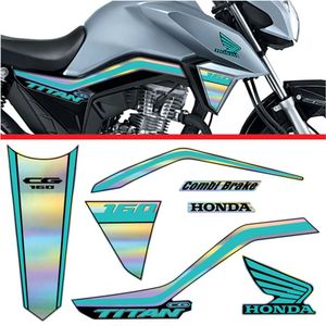 Kit Holográfico Para Moto Honda Cg Titan 160 Anos 2018 A 2020 Verde Claro Verde
