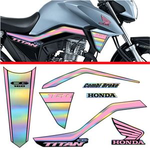Kit Holográfico Para Moto Honda Cg Titan 160 Anos 2018 A 2020 Rosa Rosa
