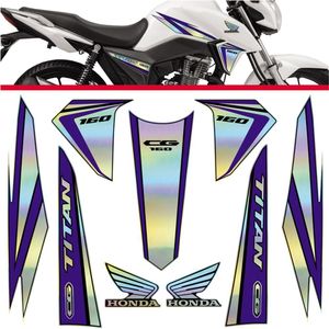 Kit Holográfico Para Moto Honda Cg Titan 160 Anos 2015 A 2017 Azul Azul