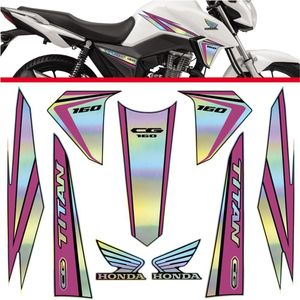 Kit Holográfico Para Moto Honda Cg Titan 160 Anos 2015 A 2017 Rosa Rosa