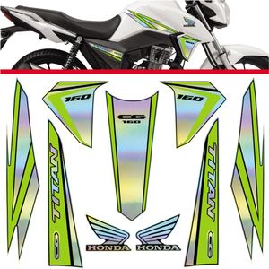 Kit Holográfico Para Moto Honda Cg Titan 160 Anos 2015 A 2017 Verde Verde