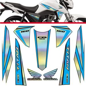 Kit Holográfico Para Moto Honda Cg Titan 160 Anos 2015 A 2017 Azul Azul