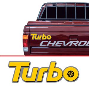 Emblema Turbo D20 Adesivo Amarelo Traseira Modelo Original Amarelo