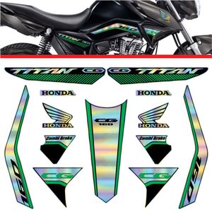 Kit Carenagem Holográfico Honda Cg Titan 160 Anos 2023 2024 Amarelo Verde Claro