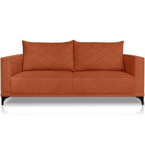 Sofa Nori 3 Lugares Pes De Ferro 200cm Linho Boucle 3303 Ezz 3303