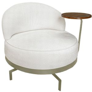 Poltrona Giratoria Glamour 704 Organica Linho Boucle 3300 Ezz 3300
