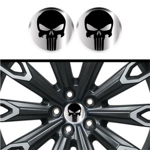 Kit 4 Emblema Justiceiro Logo Preta Fundo Cromo 48 Mm Cromo