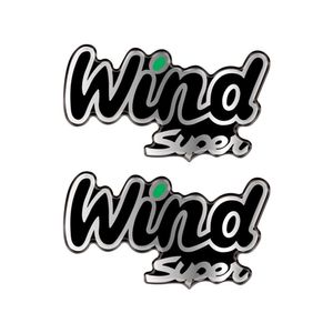 Par Emblema sa Wind Super Lateral Adesivo Verde Resinado Verde