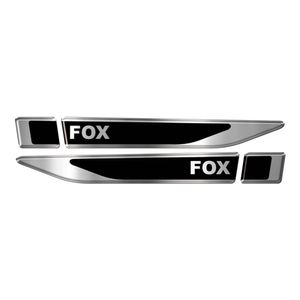 Par Emblema Lateral Fox Resinado Paralama Cromado