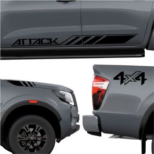 Faixa Nissan Frontier Attack 4x4 2023 Adesivo Lateral E Capô Preto Preto