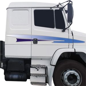 Faixas Mercedes Benz Mb Ls 1634 1999-2004 Adesivo Lateral Azul