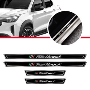 Kit 8 Adesivos Soleira Porta Compatível Fiat Fastback Preto