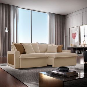 Sofá Dallas Linho Dois Módulos De 100cm B15 Meu Sofá Online A226 Linho Bege
