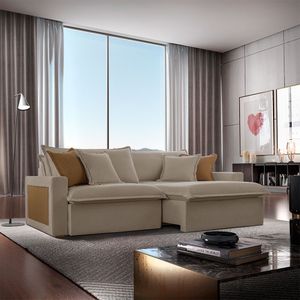 Sofá Dallas Veludo Dois Módulos De 120cm B15 Meu Sofá Online B002 Veludo Capuccino