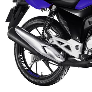 Kit 4 Adesivos Roda Interna Moto Titan 160 Azul Azul