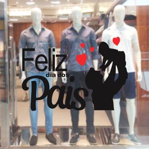 Adesivo Deativo Parede Dia Dos Pais Vitrine Parede Loja Preto