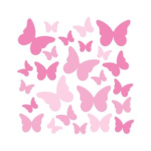 Adesivo De Parede Infantil Borboletas Tons De Rosa Rosa