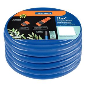 Mangueira Flex Azul Em Pvc 2 Camadas 30 M Com Engate Rosqueado E Esguicho - Tramontina