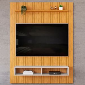 Painel Para Tv Até 55" Aston Com 2 Nichos Cedro Bali - Fabrica 1 Móveis