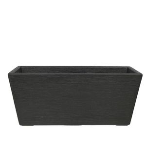 Vaso Jardineira Terra Fosco 80x35cm Caixa Master Com 6 Unidades Preto Sólido