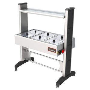 Buffet Frio Gelo X Gastromaq Super Luxo Inox 6 Cubas Tampa Vidro Cobertura Inox Btx 06 Sl Ai Pt Vi