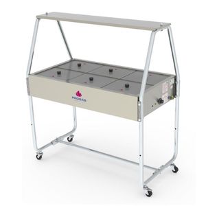 Buffet Térmico 6 Cubas Progás Tampas De Vidro Prb-06gn 220v