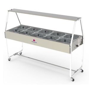 Buffet Térmico 10 Cubas Progás Tampas De Vidro Prb-10gn 127v