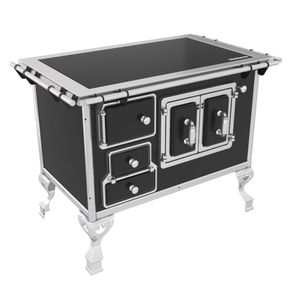 Fogão A Lenha Venâncio Nº2 Vitrocerâmico Direito Preto Porta Dupla Fl2v-47366
