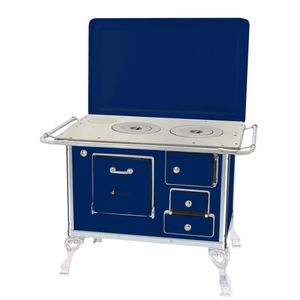 Fogão A Lenha Tradicional Venâncio 02 Azul Com Tampa 2etaz