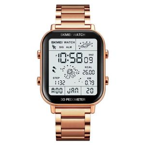 Relógio Digital Masculino Skmei 1888 Com Display De Luz Traseira Ouro Rose