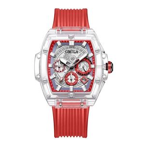 Relógio Masculino E Feminino Marca Luxo À Prova Da Água Vermelho Branco Vermelho