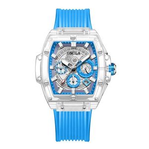 Relógio Masculino E Feminino Marca Luxo À Prova Da Água Azul Branco