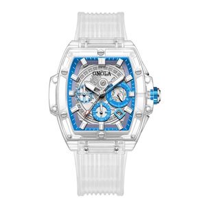 Relógio Masculino E Feminino Marca Luxo À Prova Da Água Branco Azul