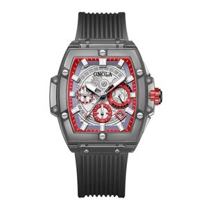 Relógio Masculino E Feminino Marca Luxo À Prova Da Água Preto Vermelho
