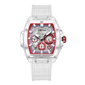 Relógio Masculino E Feminino Marca Luxo À Prova Da Água Branco Vermelho