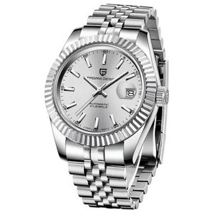Relógio Mecânico Masculino Automático Aço Inoxidável Branco