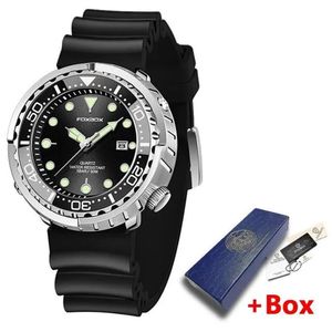 Relógio Masculino Casual Silicone Luxo Quartzo Data Impermeável Prata Preta