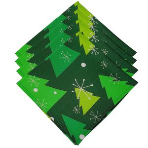 Kit 4 Guardanapos De Tecido árvore De Natal Verde 40cmx40cm verde