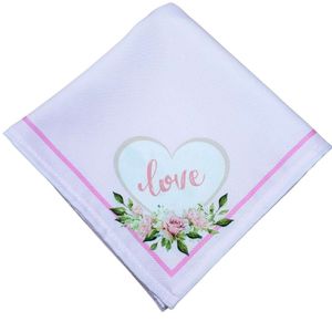 Kit 4 Guardanapos De Tecido Coração Love Rosa 40cmx40cm rosa