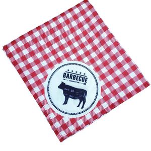 Kit 4 Guardanapos De Tecido Churrasco Xadrez Vermelho 40cmx40cm vermelho