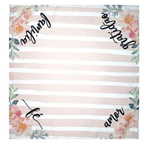 Kit 4 Guardanapos De Tecido Good Vibes 40cmx40cm rosa