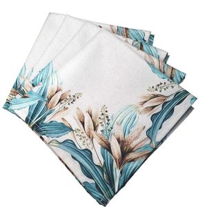 Kit 4 Guardanapos De Tecido Beleza Pura 40cmx40cm azul