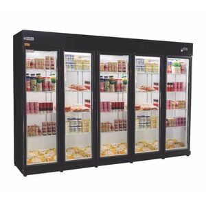 Expositor Auto Serviço Refrigerados Frilux 5 Portas Preto E Branco Vidro Duplo 220v Rf-024