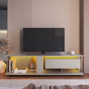 Rack Para Tv Até 65 Polegadas Com 1 Gaveta E Iluminação Em Led Rgb Ra0180 Arenas