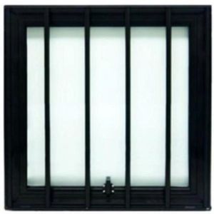 Maxiar De Banheiro Esquadrias Brasil 35x35 Preto Com Grade [f123]