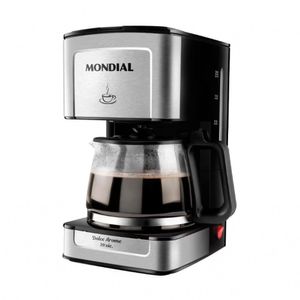 Cafeteira Elétrica Mondial Dolce Arome Vidro C-43-20x-si Preto Com Inox 220V