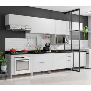 Cozinha Completa Bartira Rubi Com 10 Portas E 5 Gavetas Branco